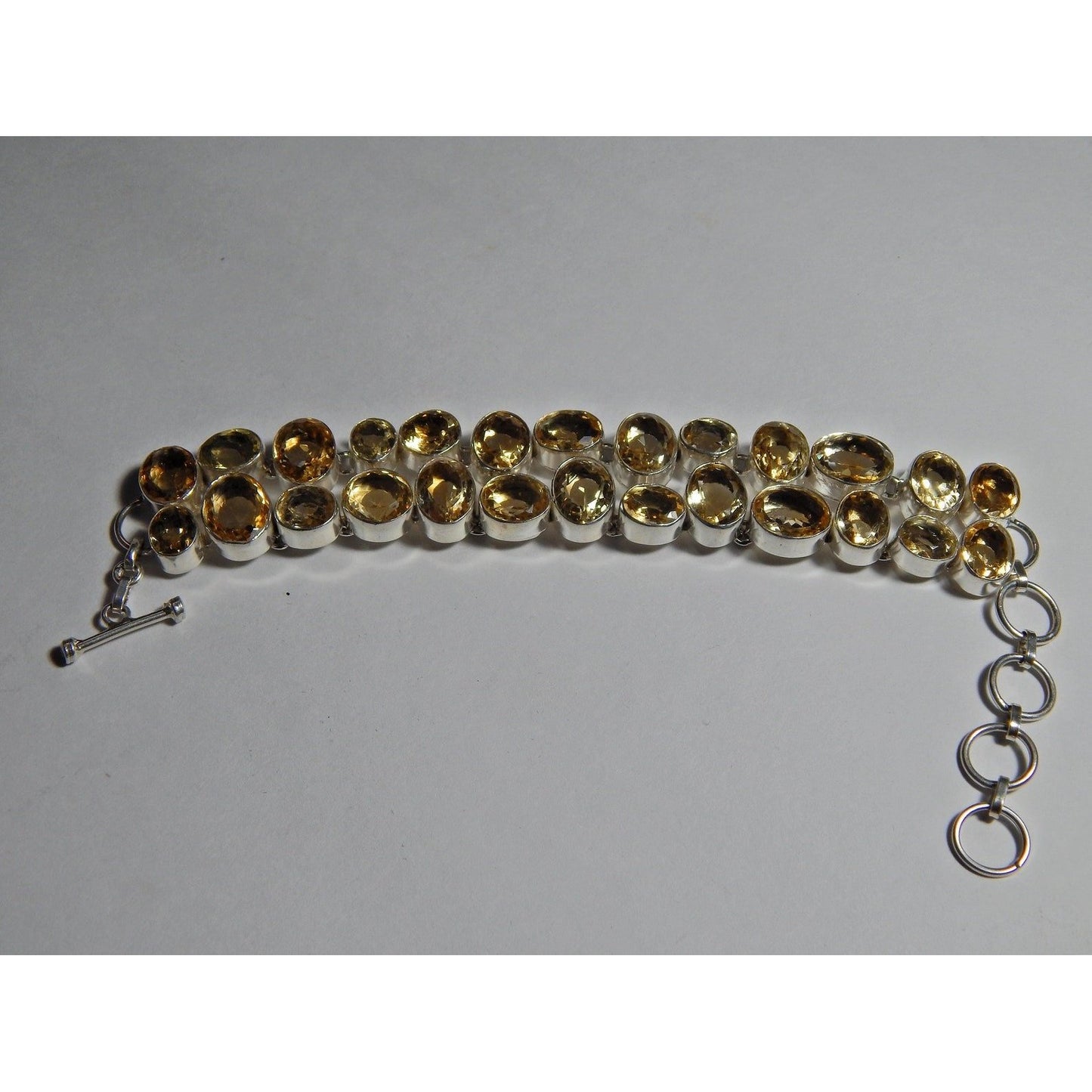 The Fortune Grid: 925 Sterling Silver Citrine Crystal Bracelet
