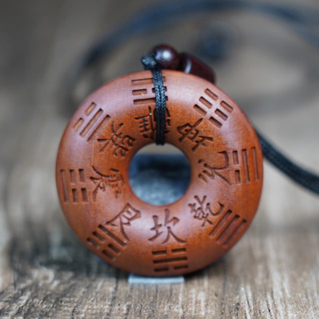 Zen-Mirror Obsidian Bagua Pendant