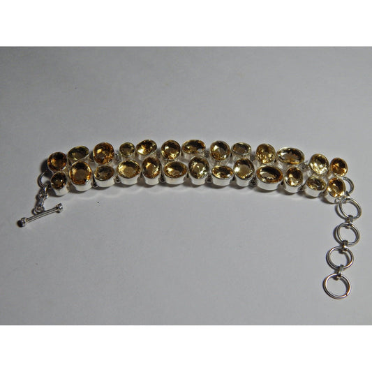 The Fortune Grid: 925 Sterling Silver Citrine Crystal Bracelet