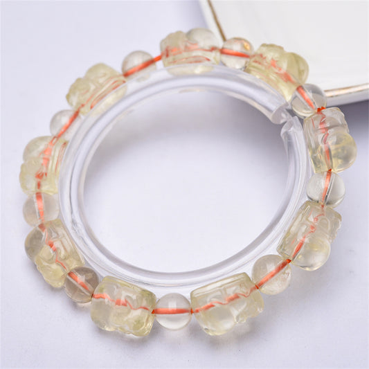 The Prosperity Attractor: Natural Citrine Pixiu Bracelet