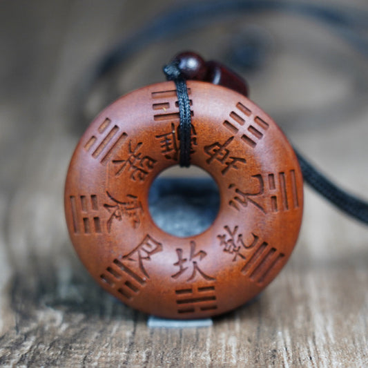 Zen-Mirror Obsidian Bagua Pendant